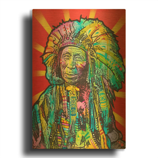 'Native American I' By Dean Russo Gold Metal Wall Art