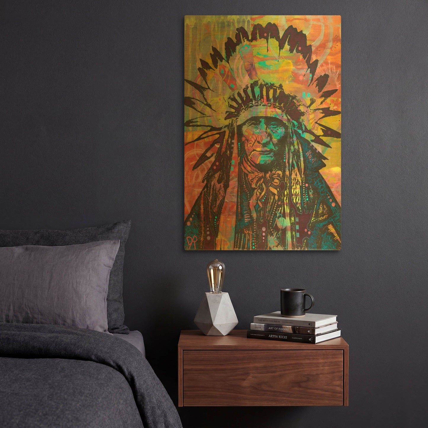 'Native American II' By Dean Russo Gold Metal Wall Art