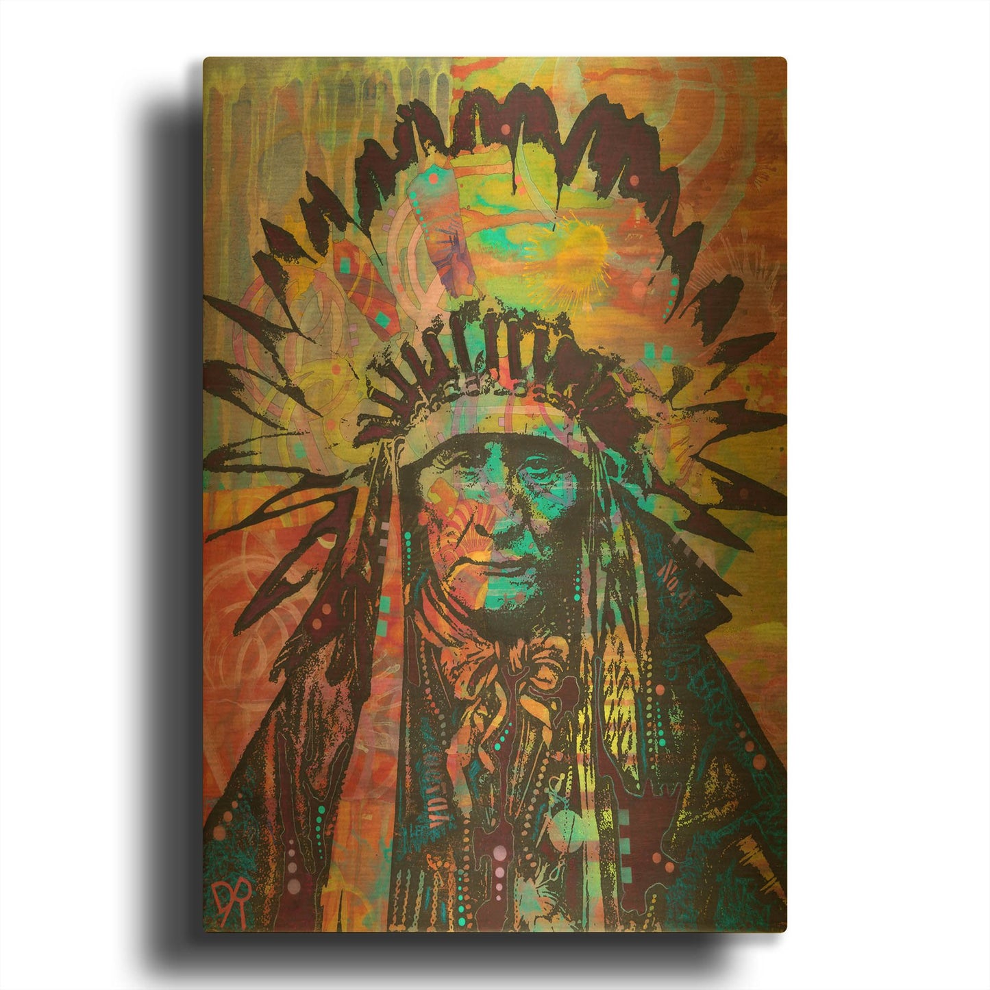 'Native American II' By Dean Russo Gold Metal Wall Art