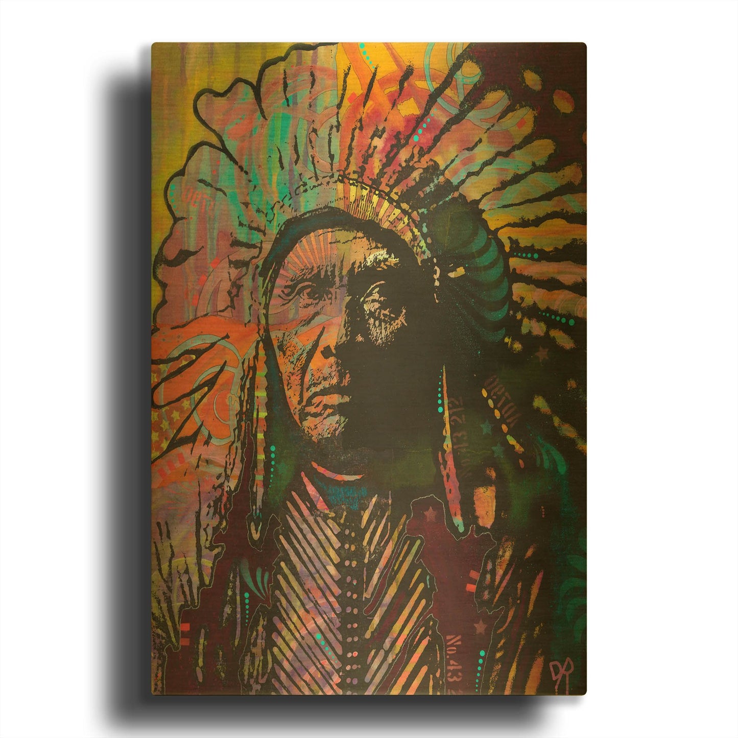 'Native American Iv' By Dean Russo Gold Metal Wall Art