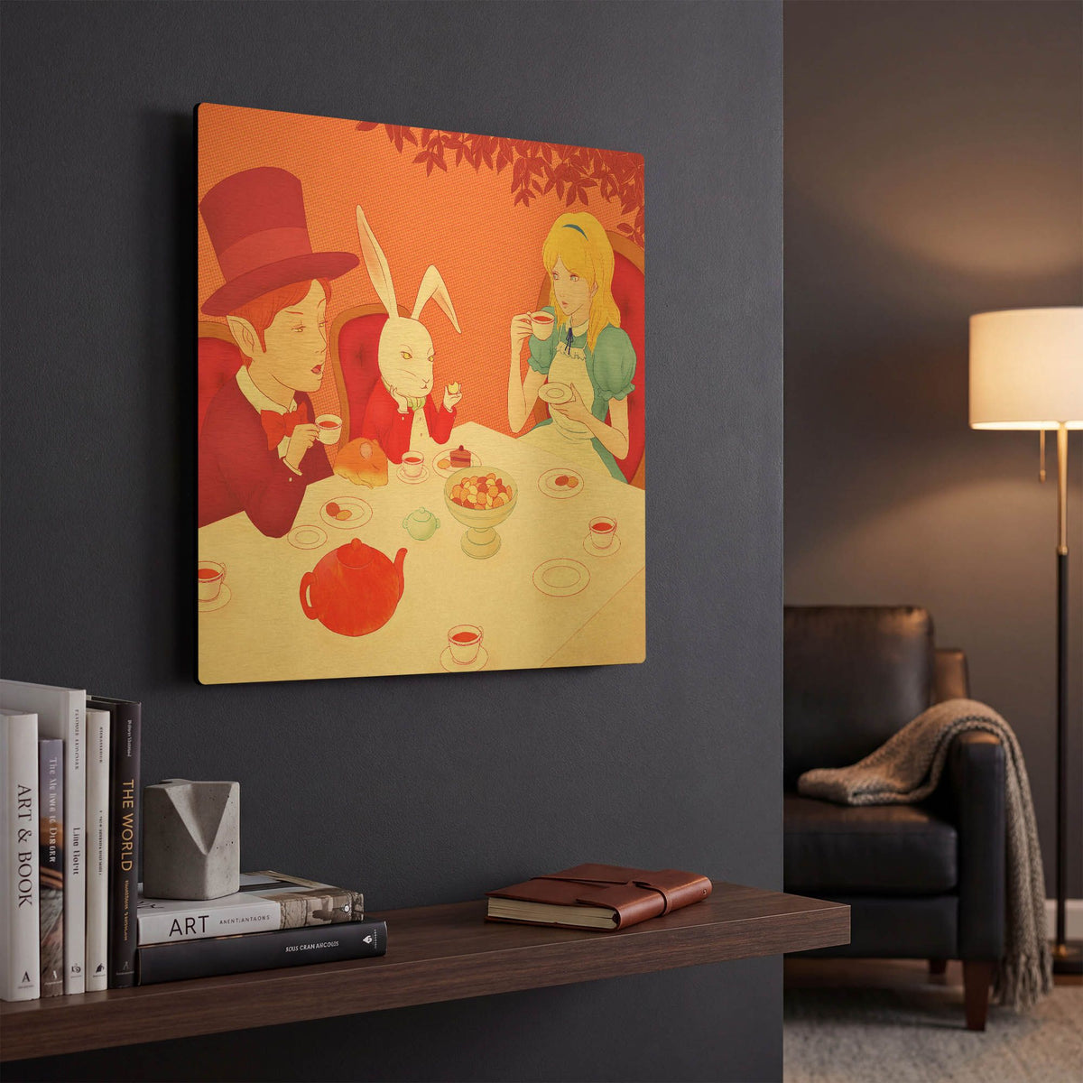 'Alice' By Sai Tamiya Gold Metal Wall Art