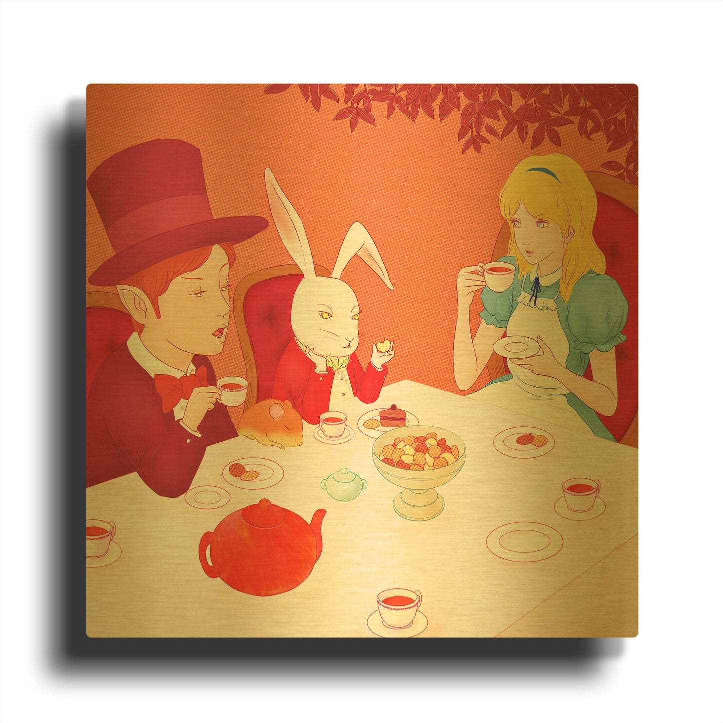 'Alice' By Sai Tamiya Gold Metal Wall Art