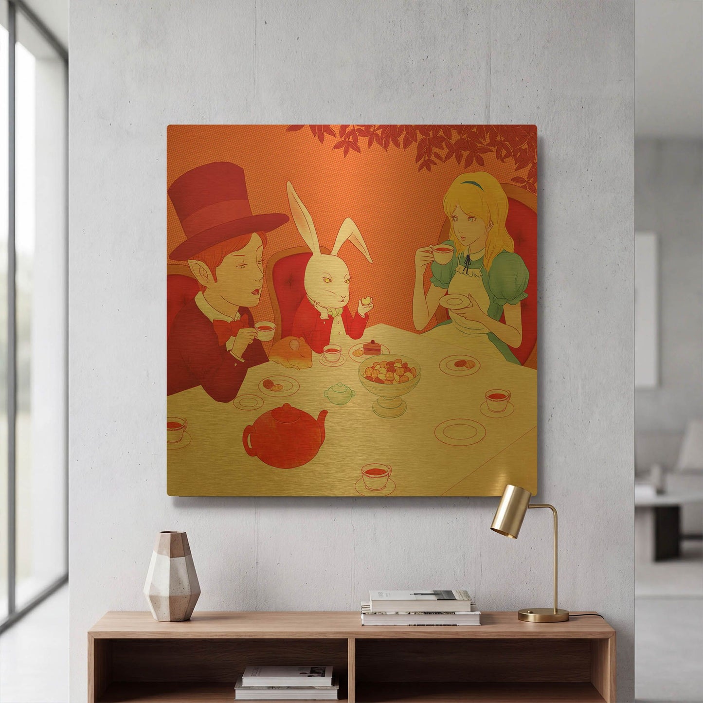 'Alice' By Sai Tamiya Gold Metal Wall Art