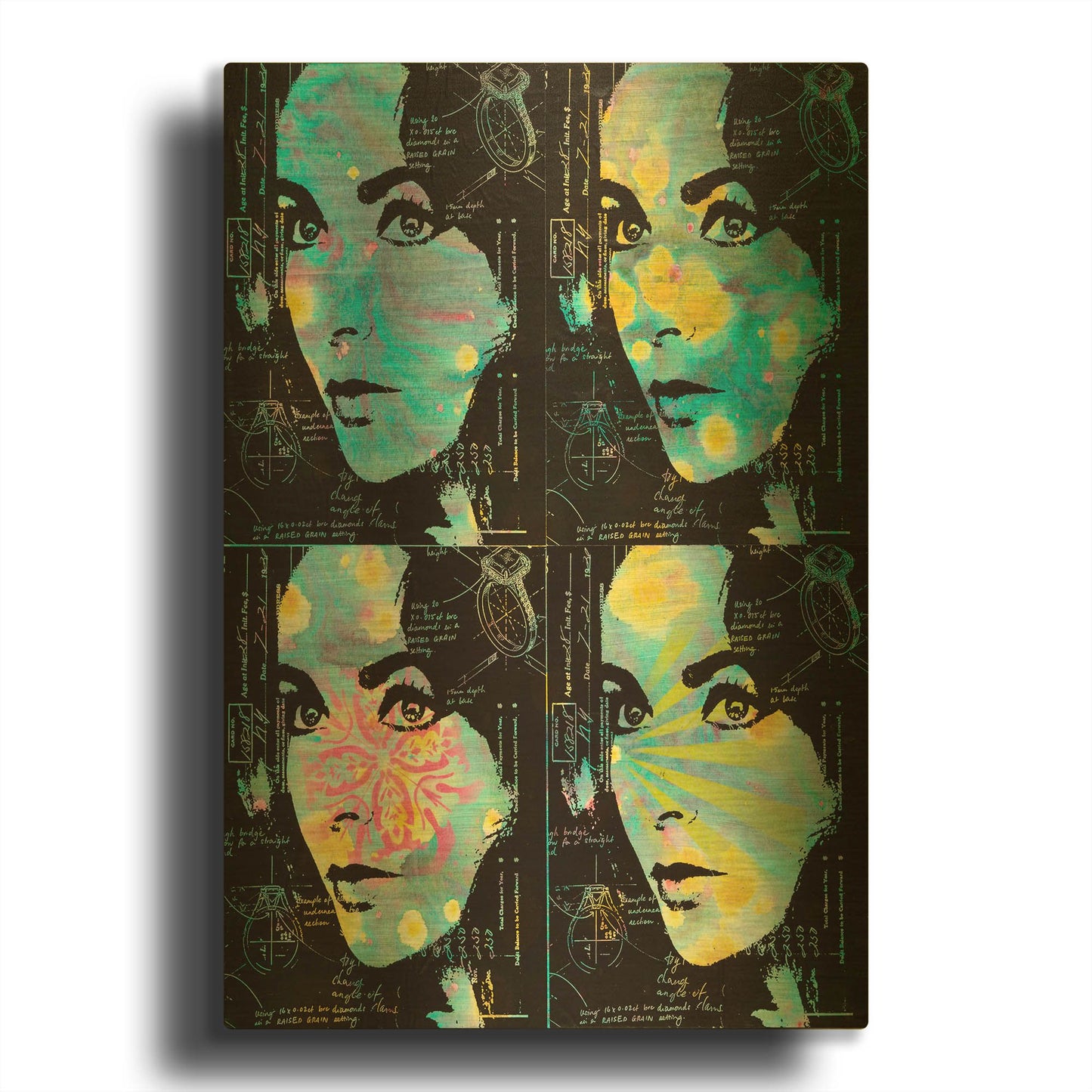 'Elizabeths Ring' By Dean Russo Gold Metal Wall Art