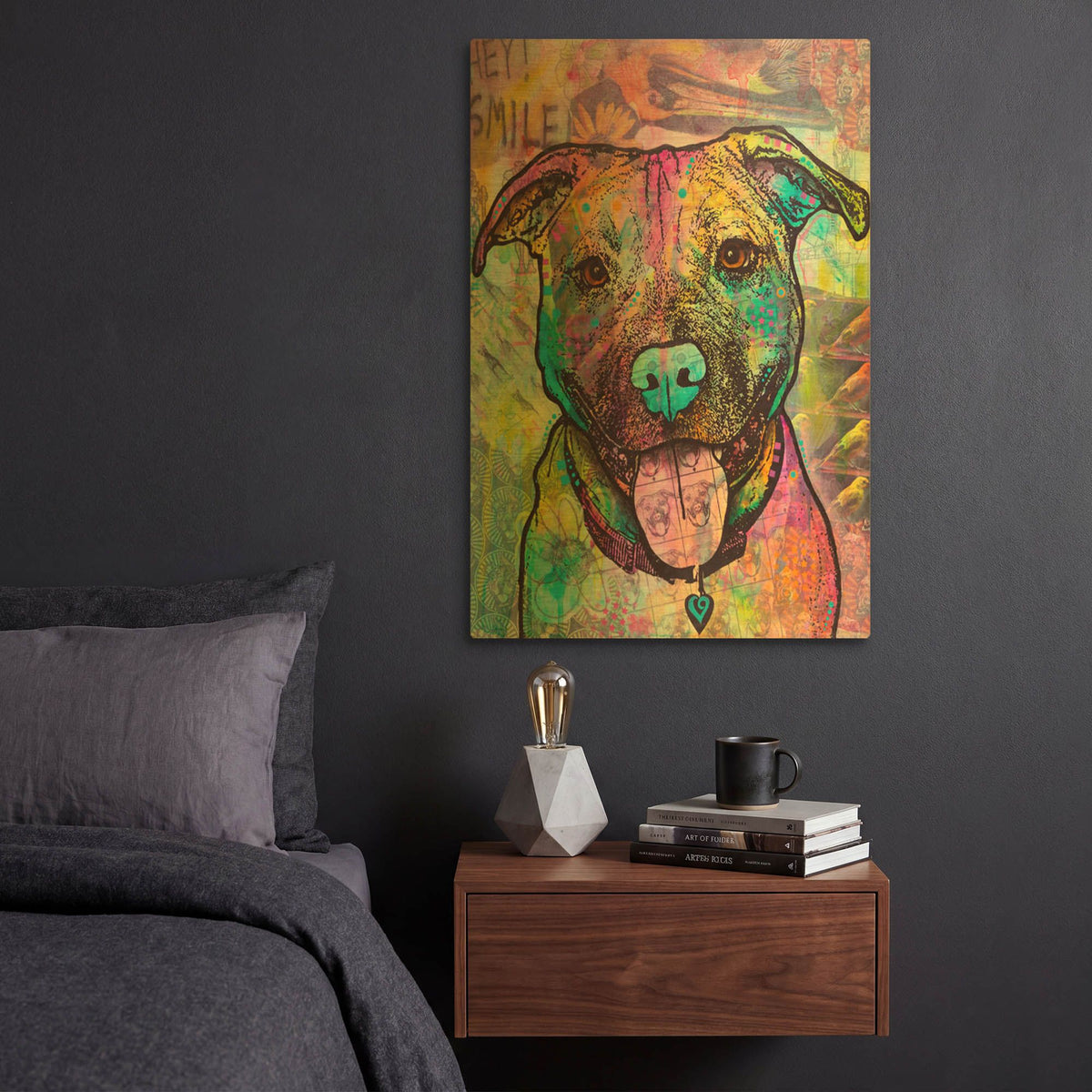 'Hey Smile' By Dean Russo Gold Metal Wall Art