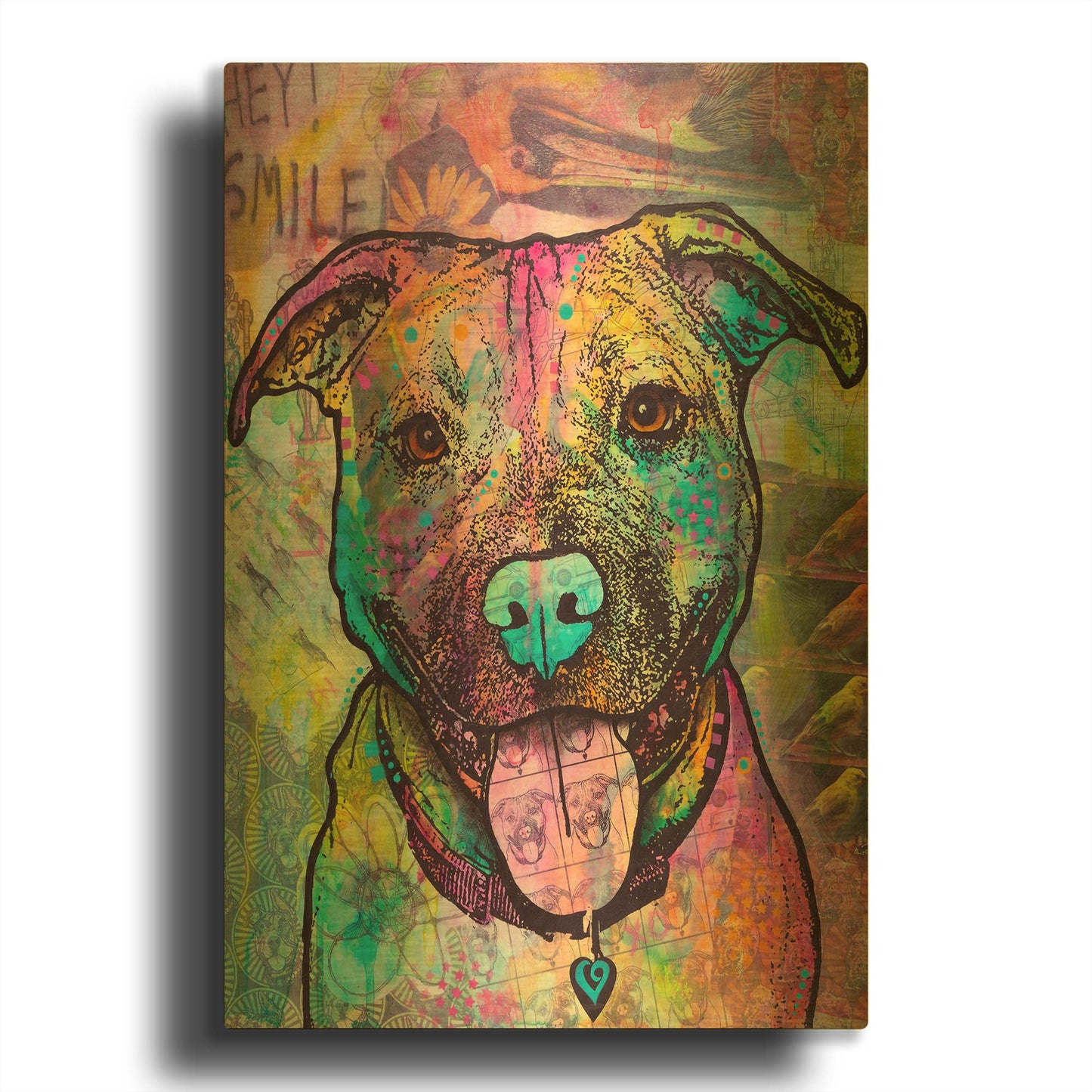 'Hey Smile' By Dean Russo Gold Metal Wall Art