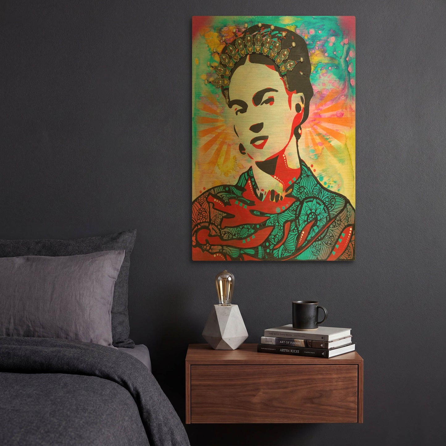 'Kahlo' By Dean Russo Gold Metal Wall Art