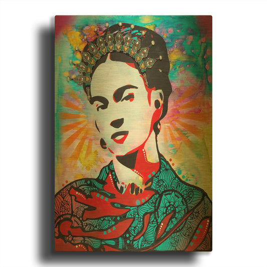 'Kahlo' By Dean Russo Gold Metal Wall Art