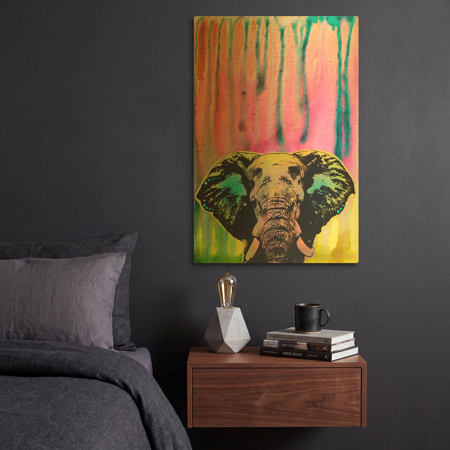 'Elephant 3' By Dean Russo Gold Metal Wall Art