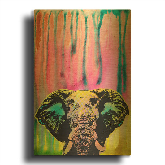 'Elephant 3' By Dean Russo Gold Metal Wall Art