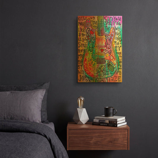 'Jimmies Guitar' By Dean Russo Gold Metal Wall Art