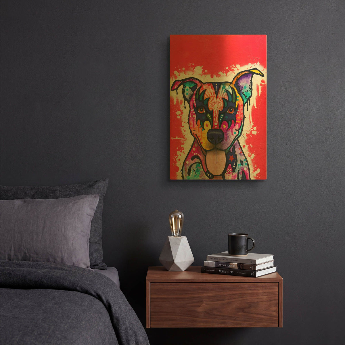 'Kiss Dog' By Dean Russo Gold Metal Wall Art