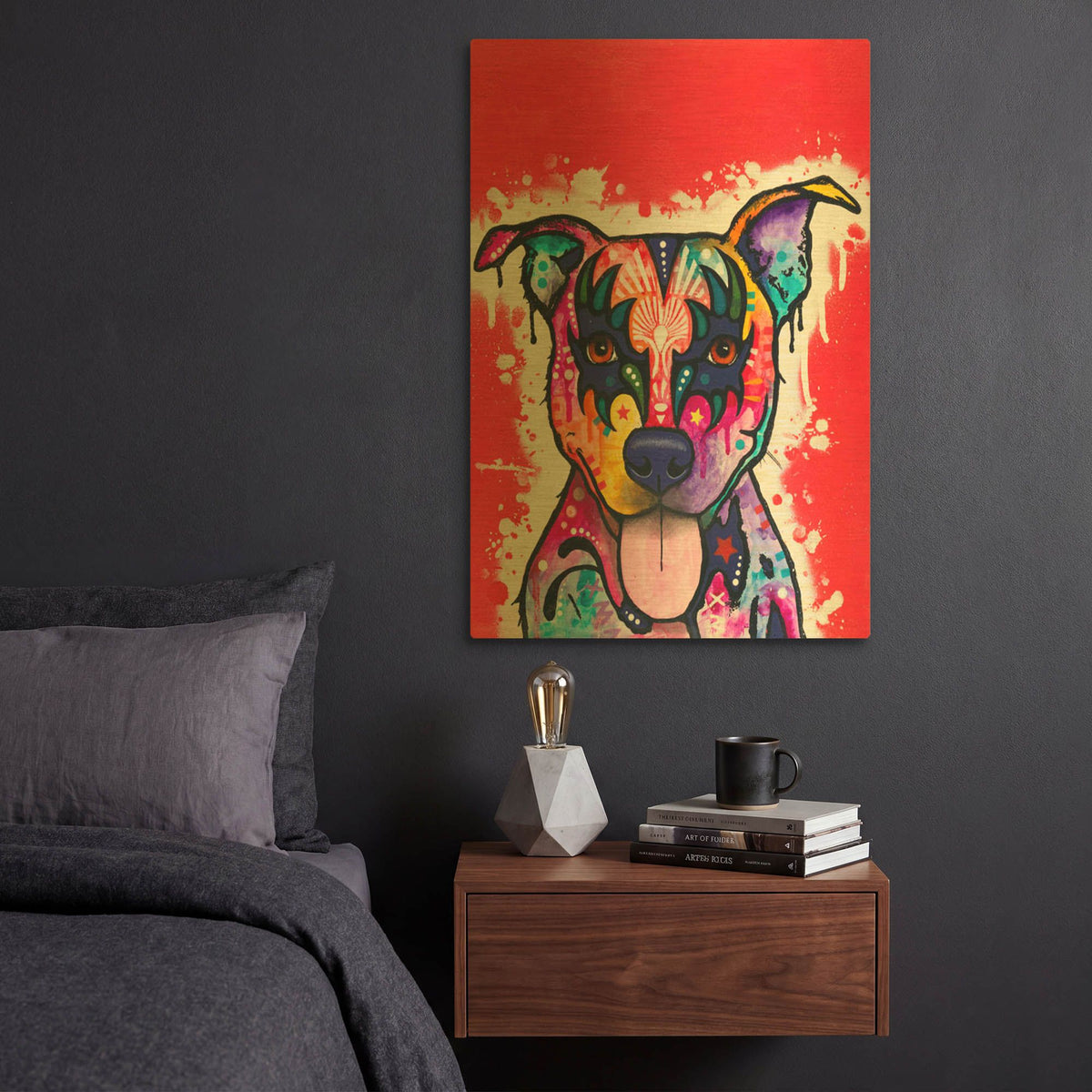 'Kiss Dog' By Dean Russo Gold Metal Wall Art