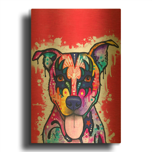 'Kiss Dog' By Dean Russo Gold Metal Wall Art