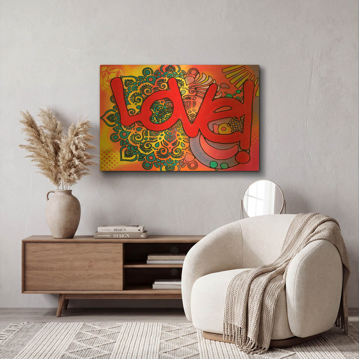 'Love I' By Dean Russo Gold Metal Wall Art