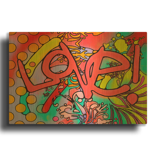 'Love II' By Dean Russo Gold Metal Wall Art
