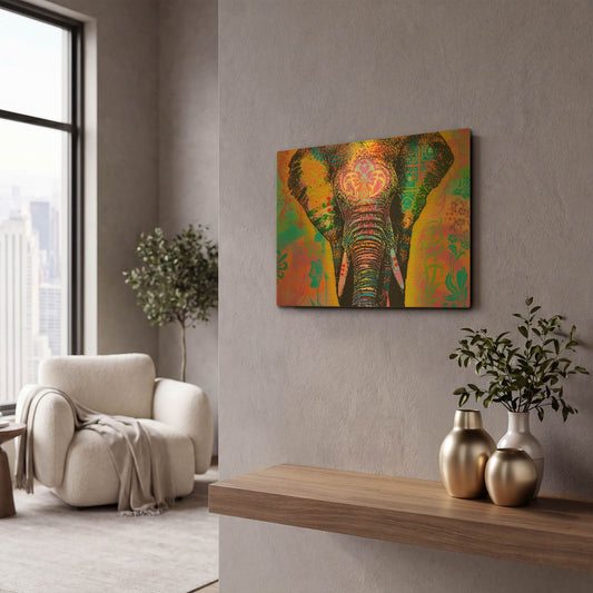 'Eleph' By Dean Russo Gold Metal Wall Art