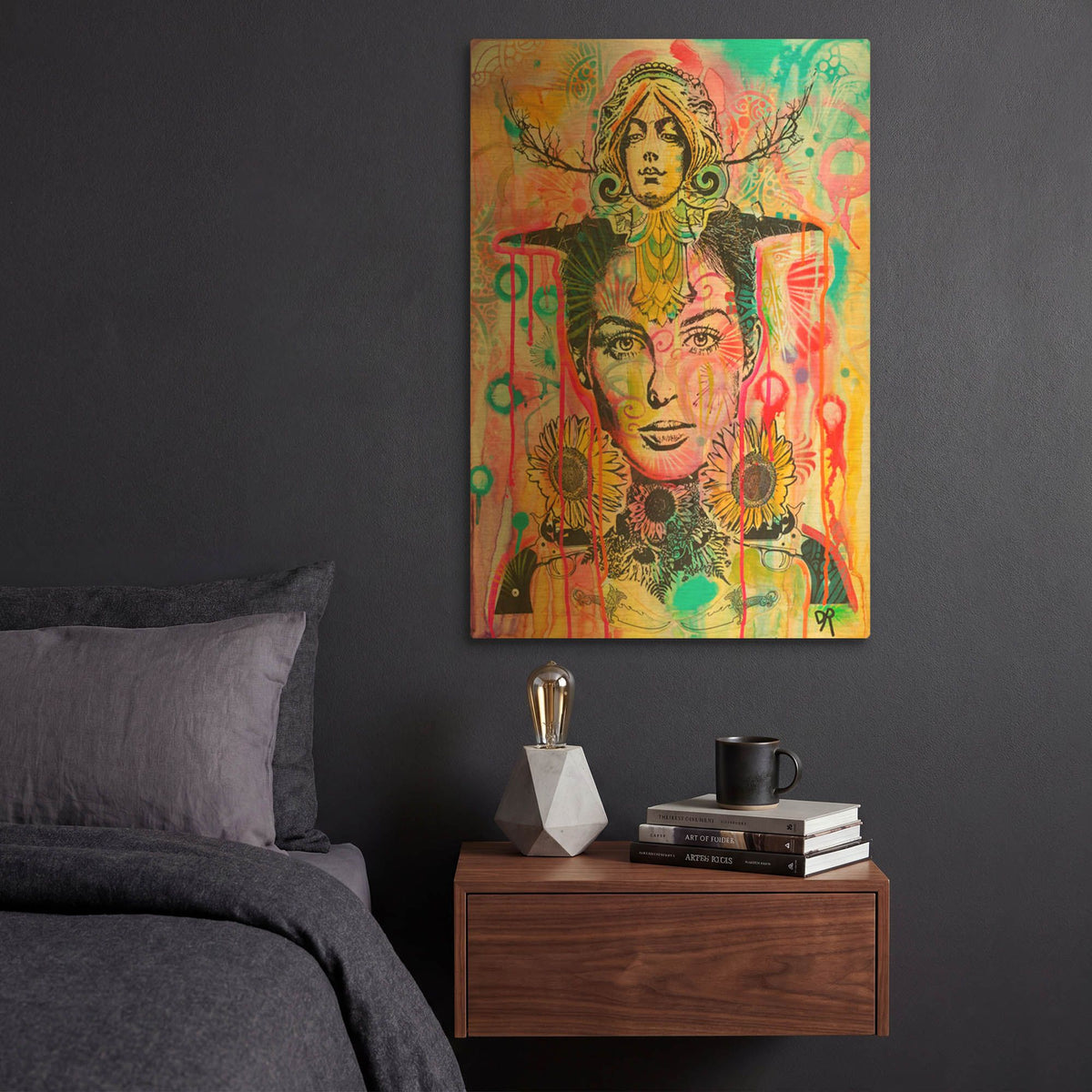 'Sunny Statue Stare' By Dean Russo Gold Metal Wall Art