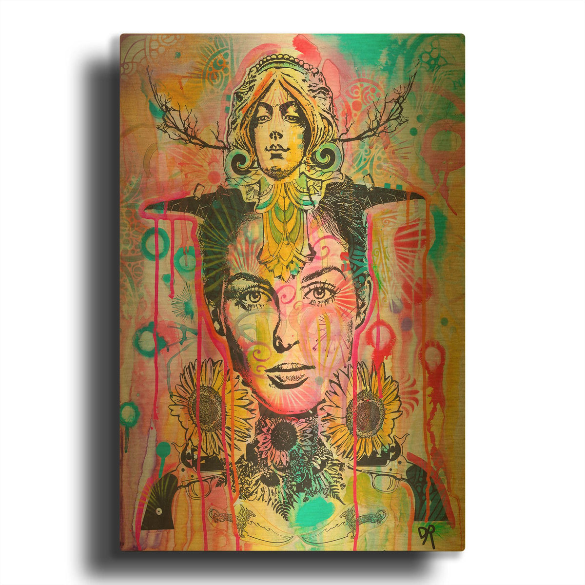 'Sunny Statue Stare' By Dean Russo Gold Metal Wall Art