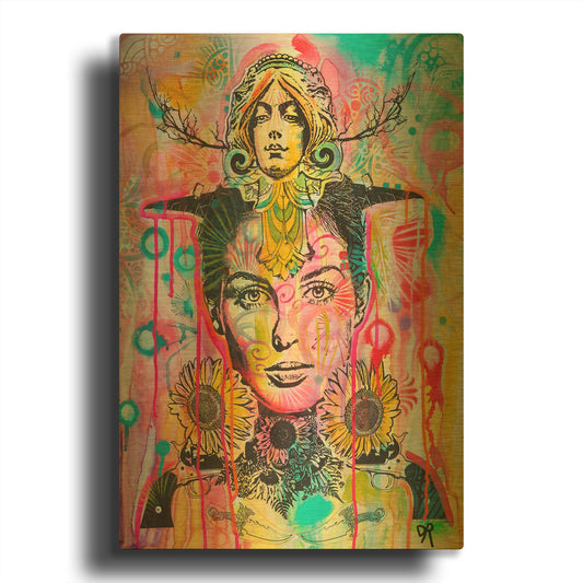 'Sunny Statue Stare' By Dean Russo Gold Metal Wall Art