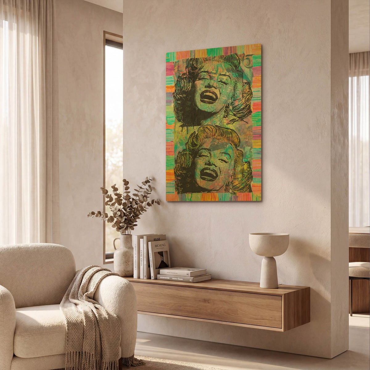 'Two Marilyns' By Dean Russo Gold Metal Wall Art