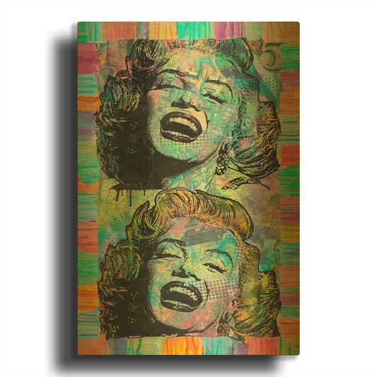 'Two Marilyns' By Dean Russo Gold Metal Wall Art