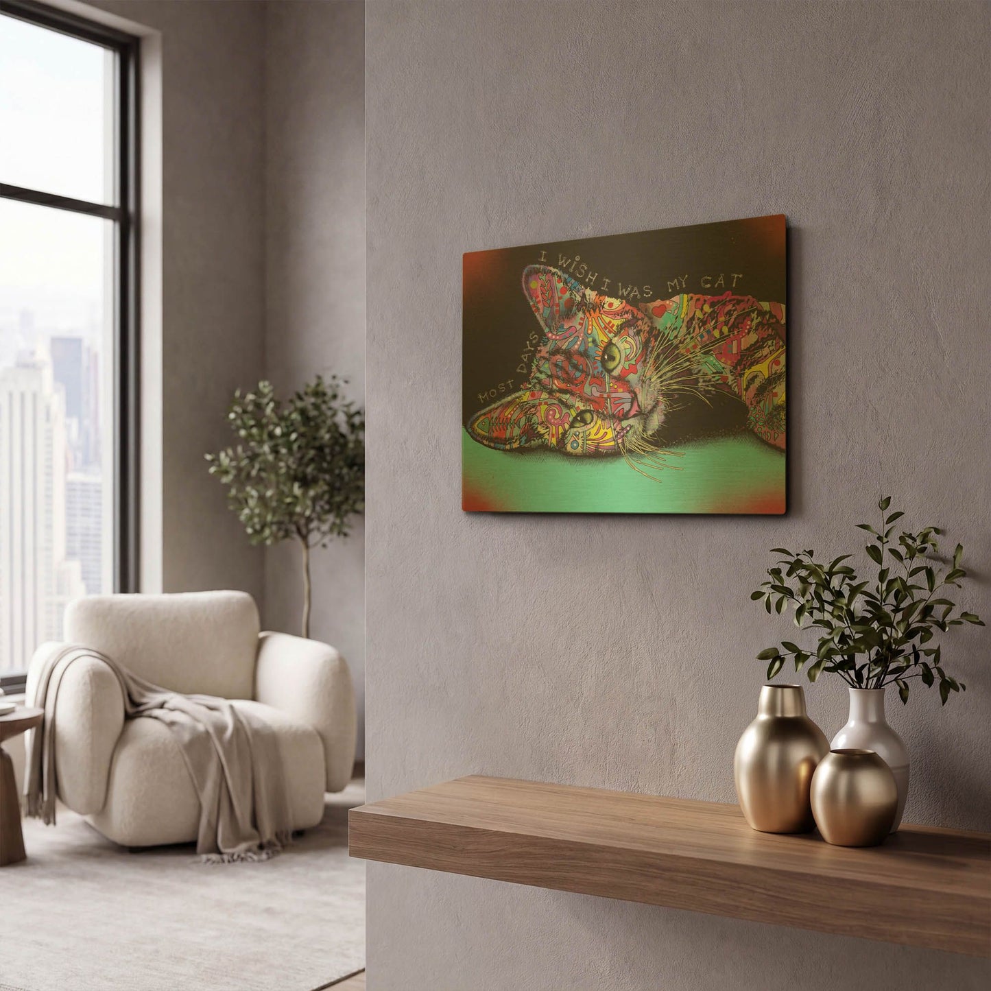 'Most Days' By Dean Russo Gold Metal Wall Art