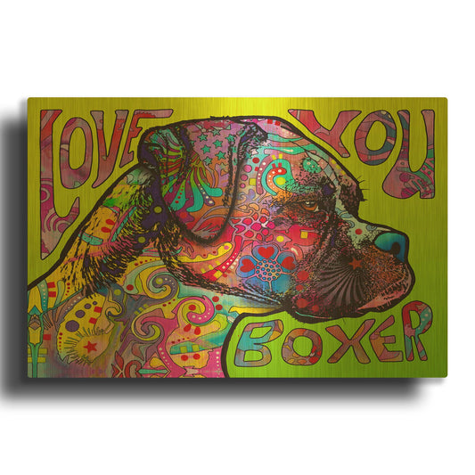 'Love You Boxer' By Dean Russo Gold Metal Wall Art