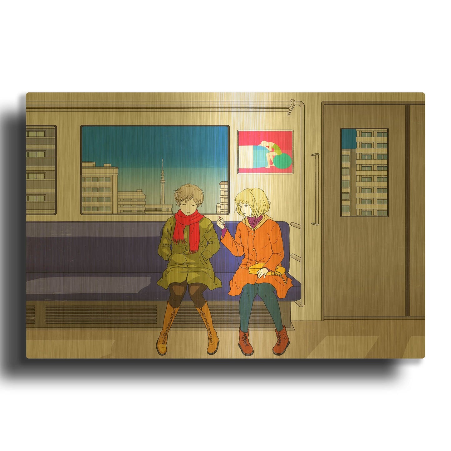 'Hidamari' By Sai Tamiya Gold Metal Wall Art