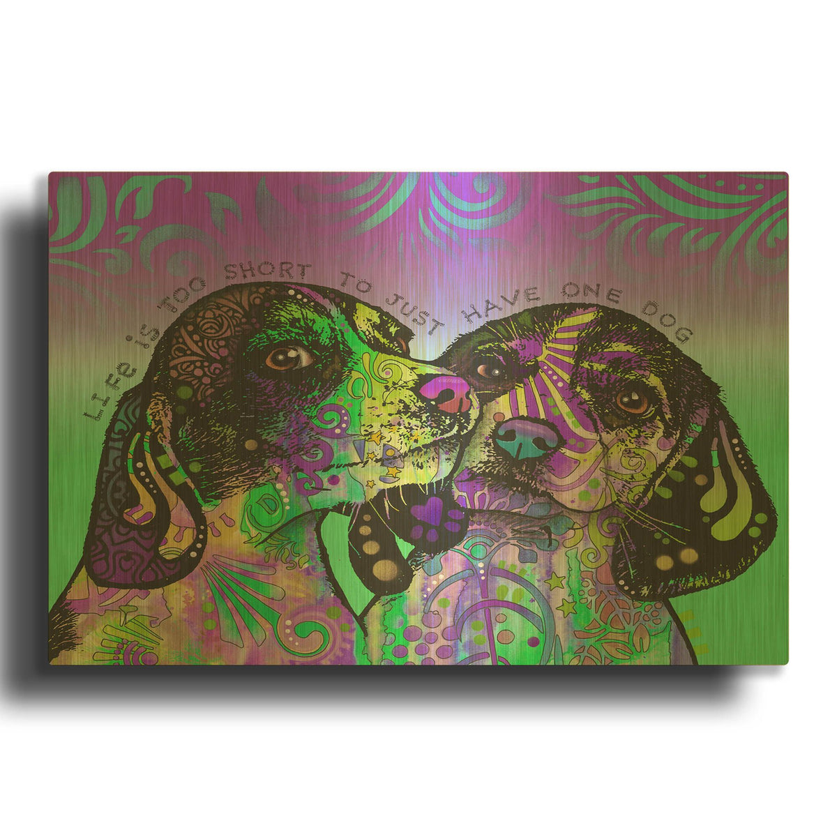 'Life Is Too Short' By Dean Russo Gold Metal Wall Art