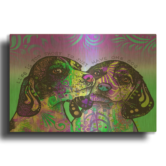 'Life Is Too Short' By Dean Russo Gold Metal Wall Art
