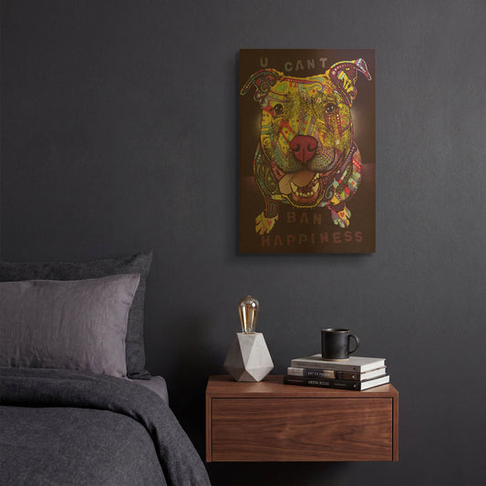 'U Cant Ban Happiness' By Dean Russo Gold Metal Wall Art