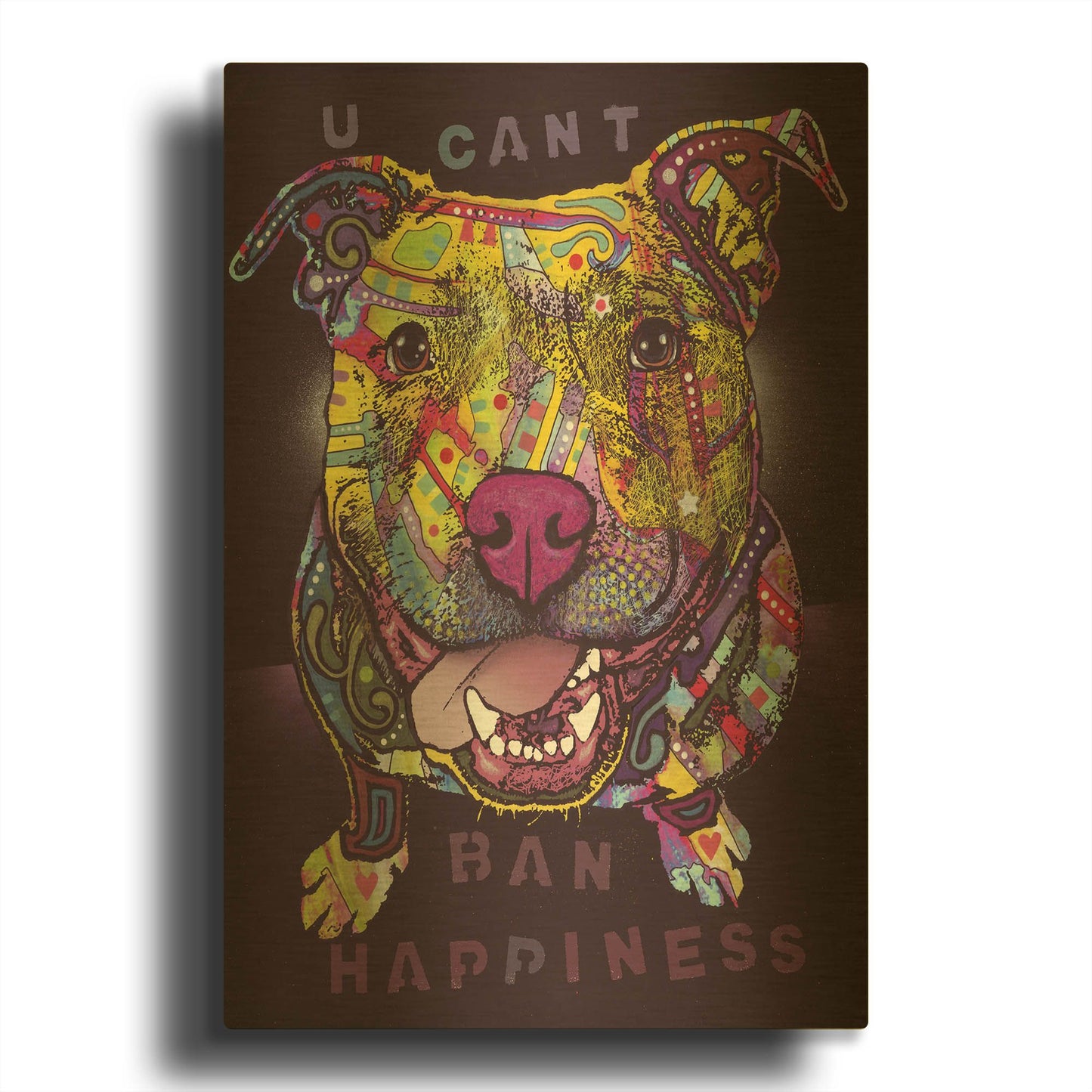 'U Cant Ban Happiness' By Dean Russo Gold Metal Wall Art
