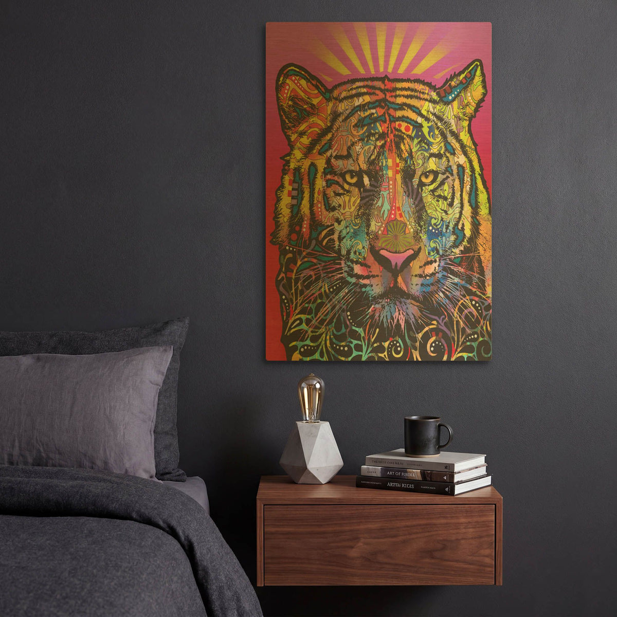 'Regal (Tiger)' By Dean Russo Gold Metal Wall Art