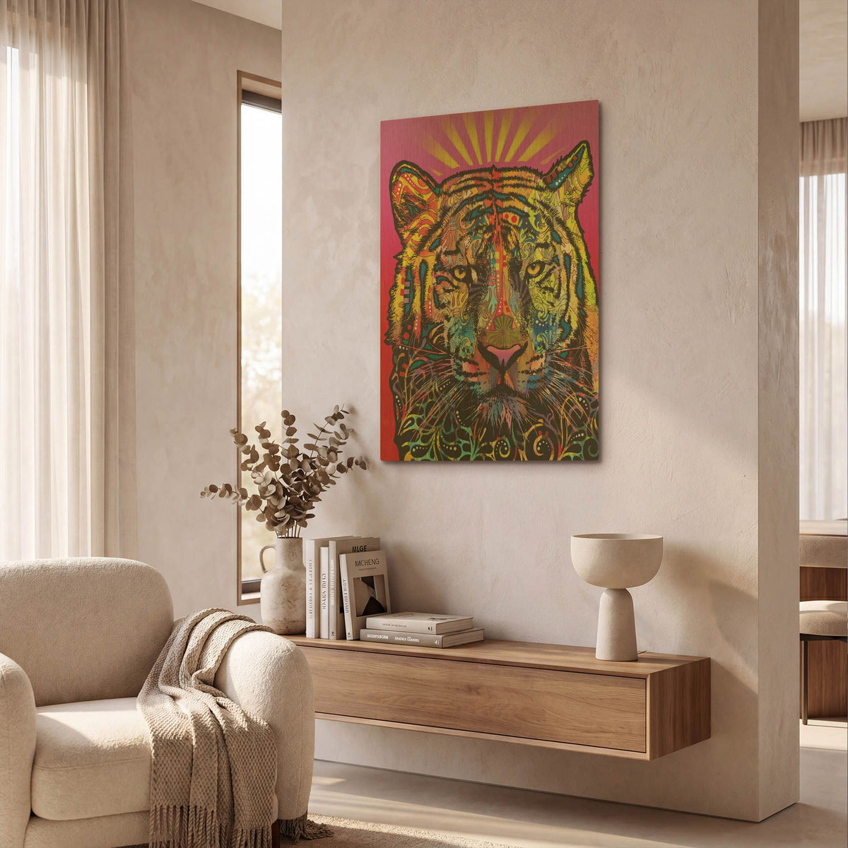 'Regal (Tiger)' By Dean Russo Gold Metal Wall Art