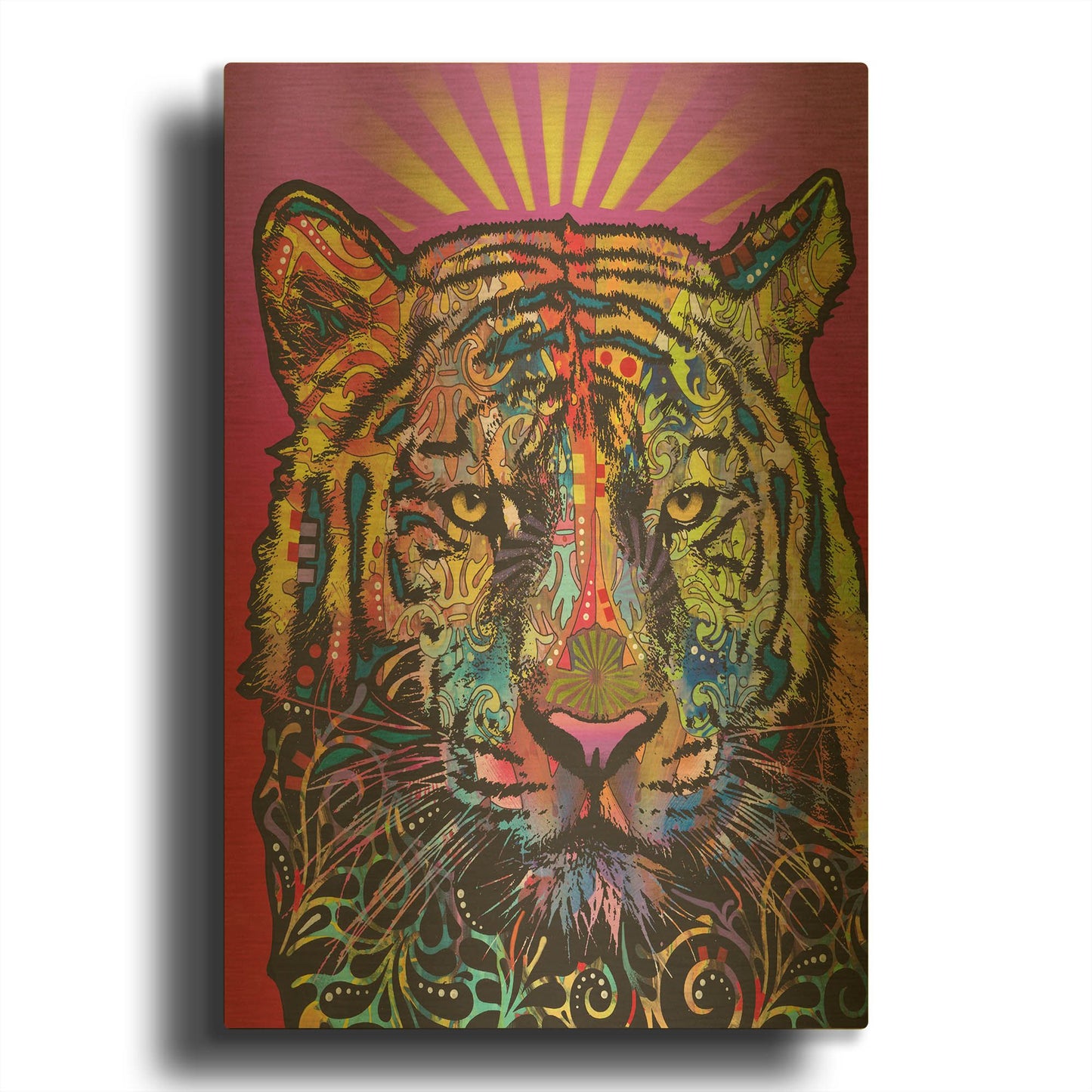 'Regal (Tiger)' By Dean Russo Gold Metal Wall Art