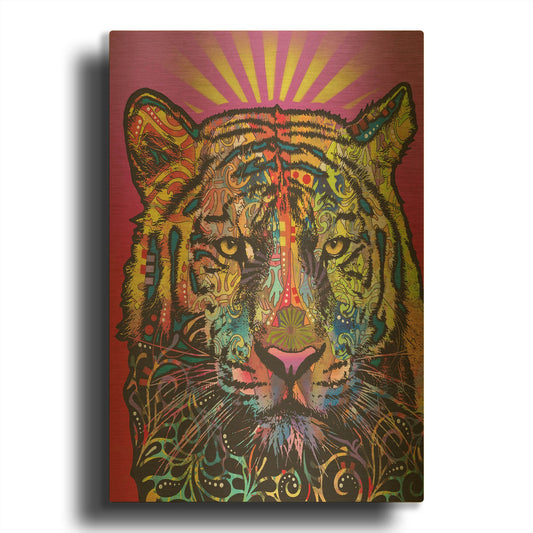 'Regal (Tiger)' By Dean Russo Gold Metal Wall Art