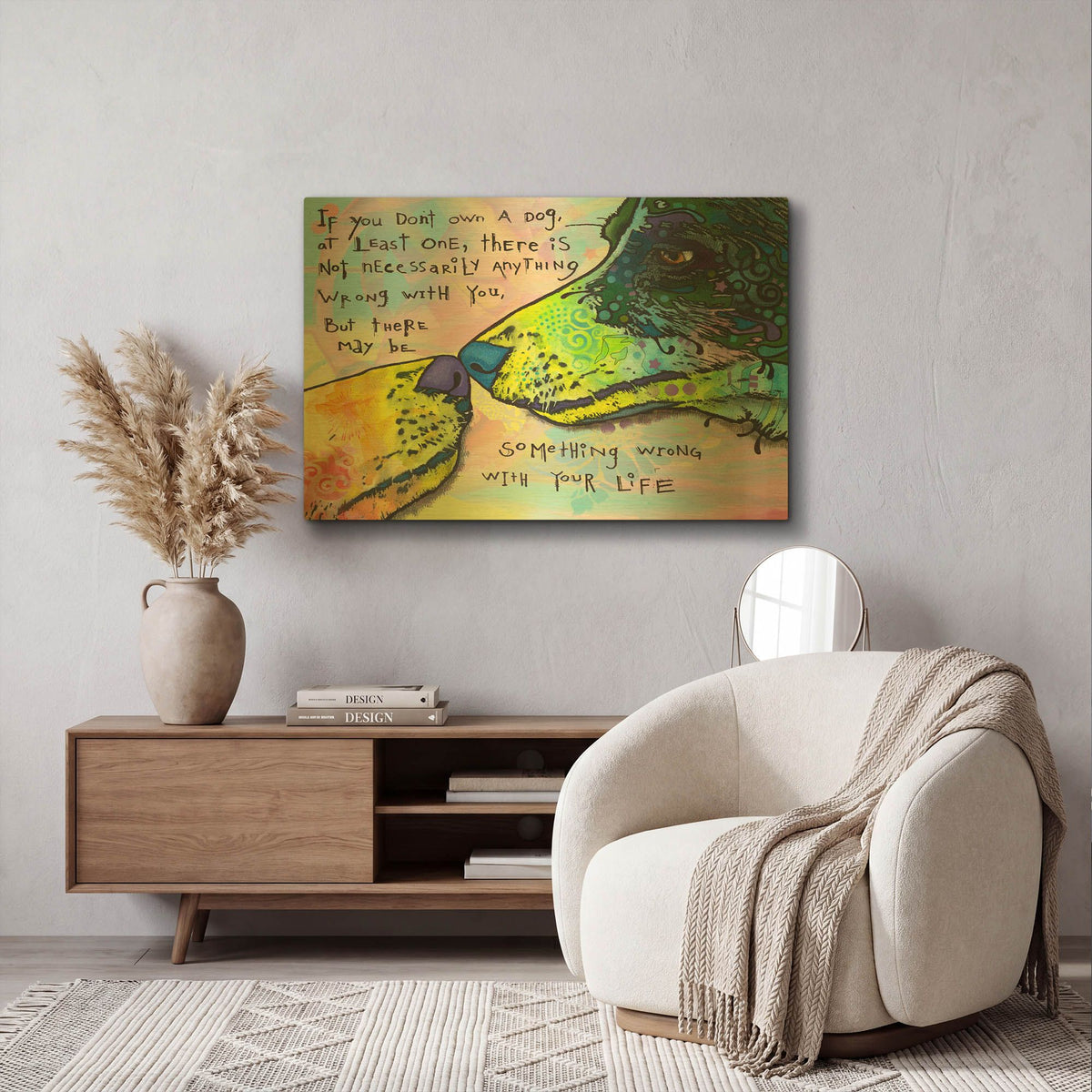 'Of Life And Dog' By Dean Russo Gold Metal Wall Art