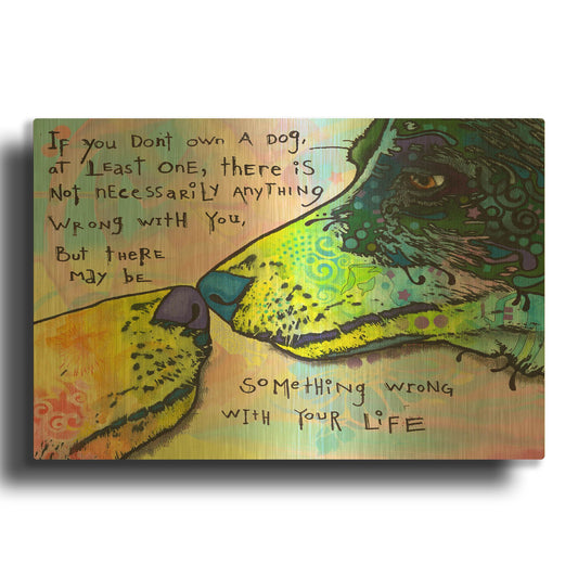 'Of Life And Dog' By Dean Russo Gold Metal Wall Art