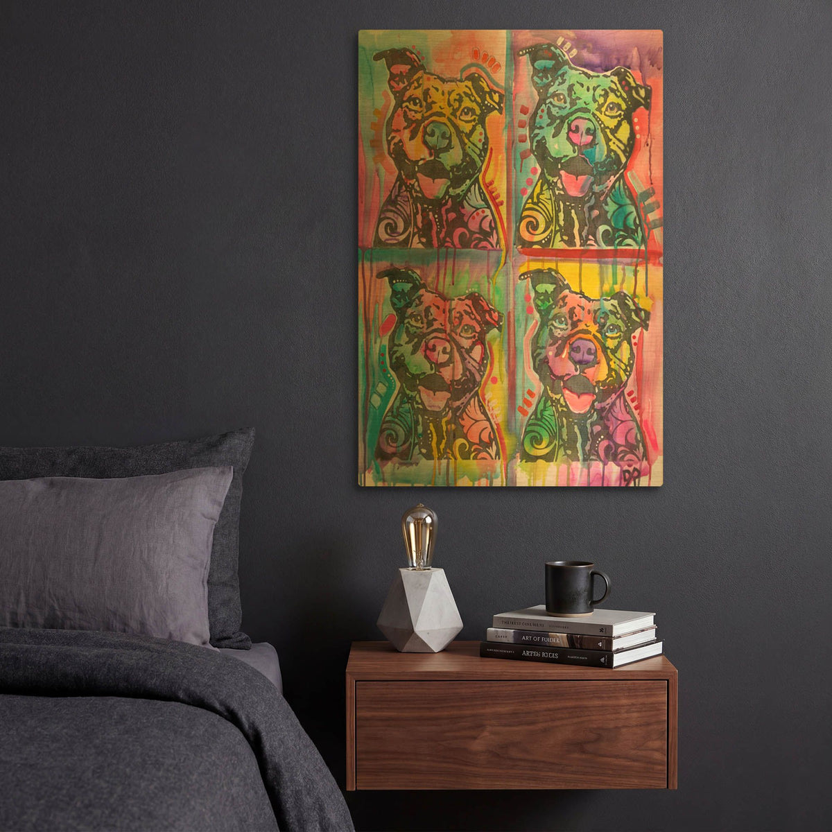 '4 Happy Pitties' By Dean Russo Gold Metal Wall Art