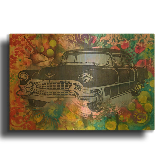 '55 Cadillac' By Dean Russo Gold Metal Wall Art