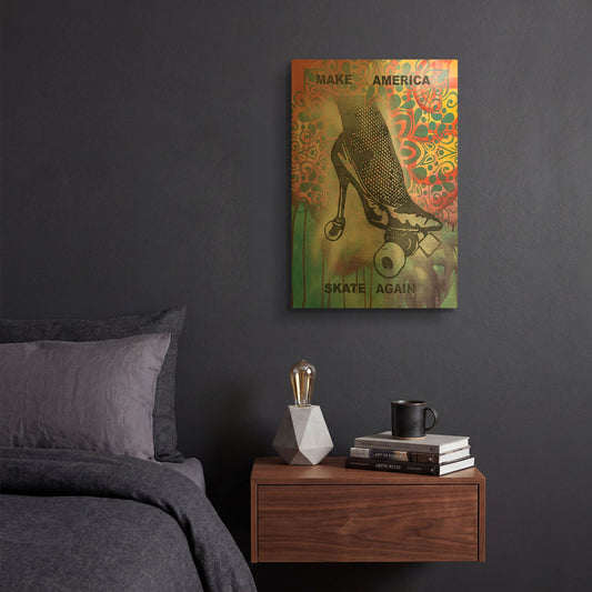 'Make America Skate Again' By Dean Russo Gold Metal Wall Art
