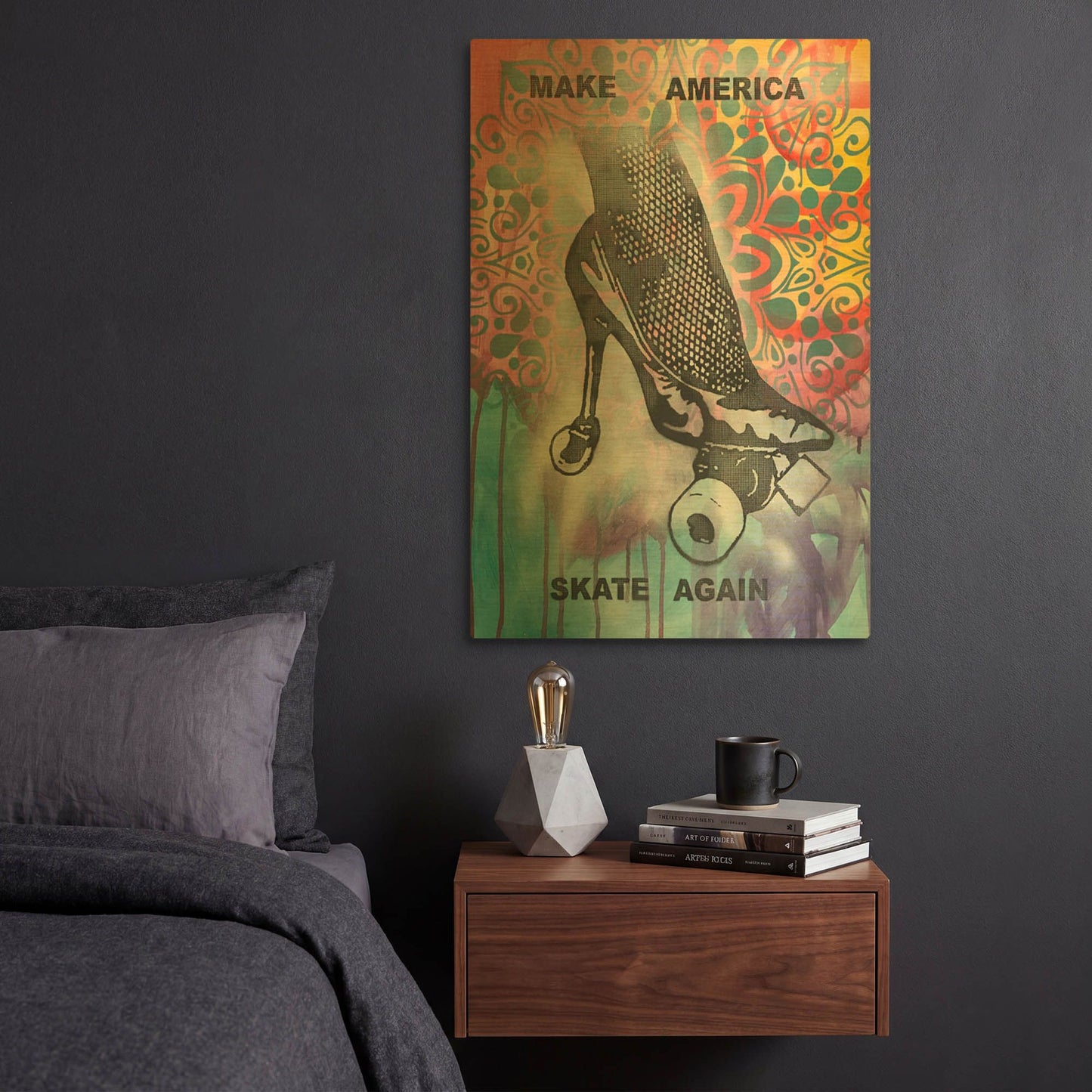 'Make America Skate Again' By Dean Russo Gold Metal Wall Art