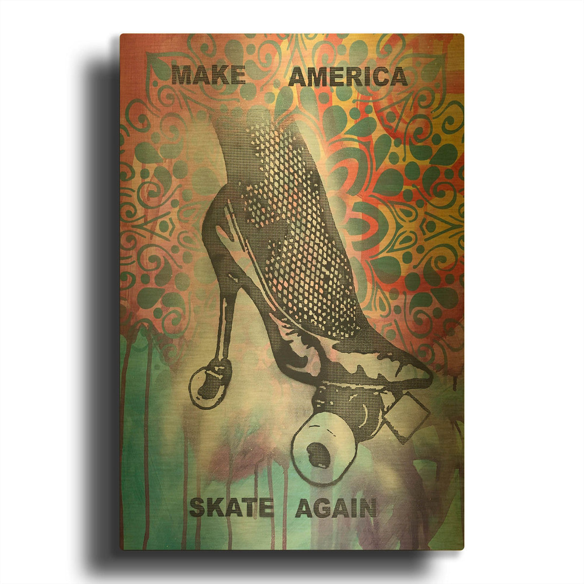 'Make America Skate Again' By Dean Russo Gold Metal Wall Art