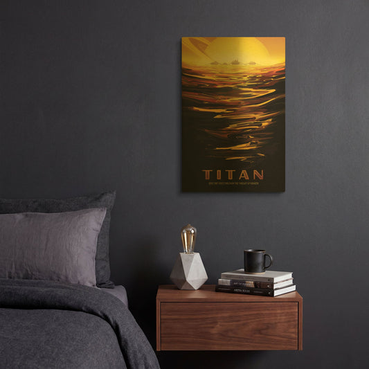 'Titan' By NASA Posters Gold Metal Wall Art