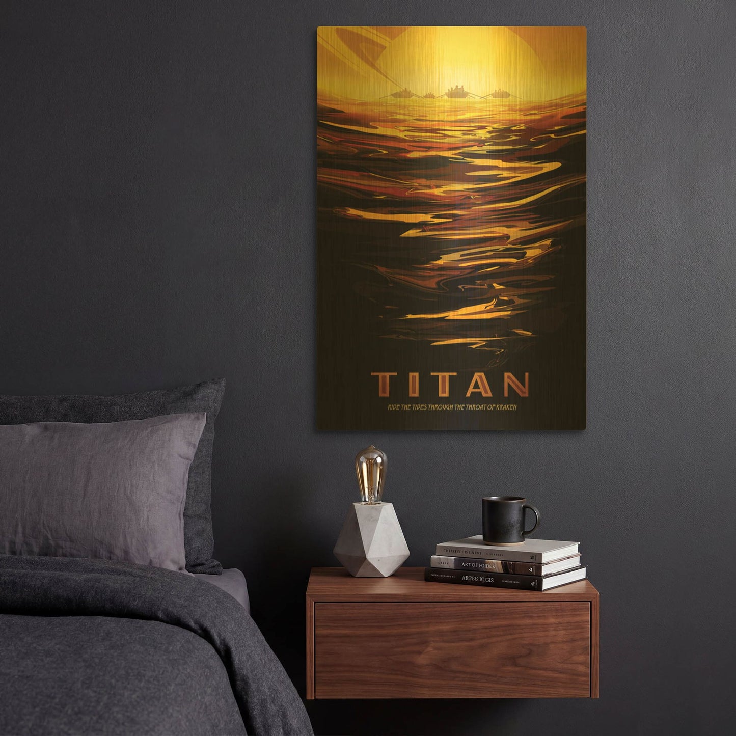 'Titan' By NASA Posters Gold Metal Wall Art