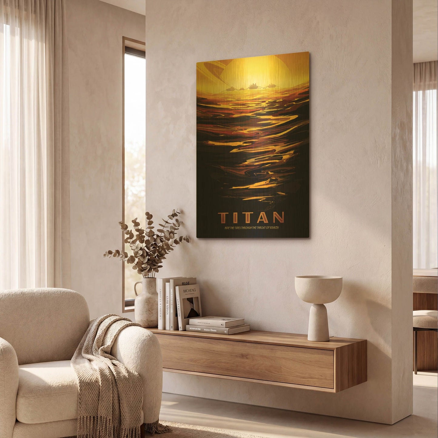 'Titan' By NASA Posters Gold Metal Wall Art