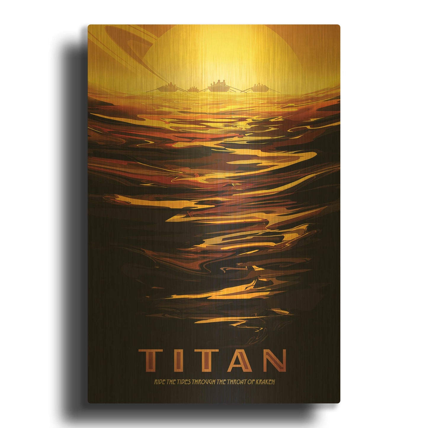 'Titan' By NASA Posters Gold Metal Wall Art