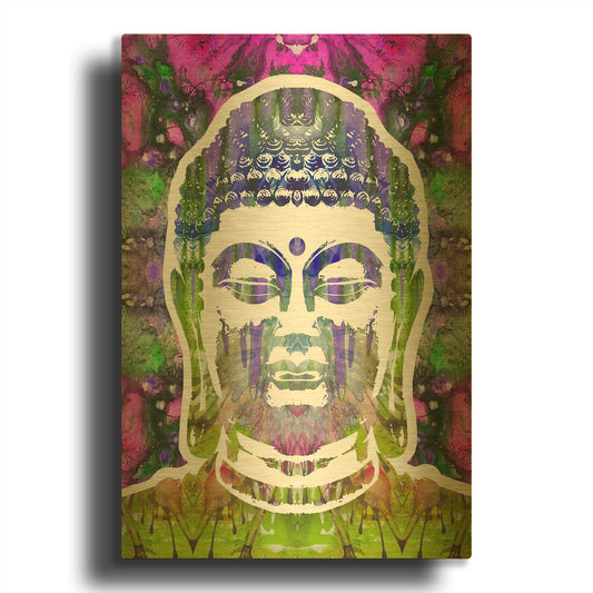 'Buddha' By Dean Russo Gold Metal Wall Art