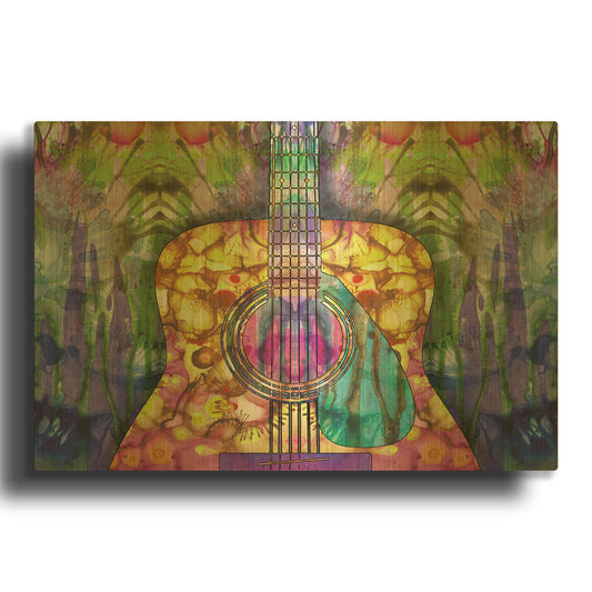 'Guitar 2' By Dean Russo Gold Metal Wall Art